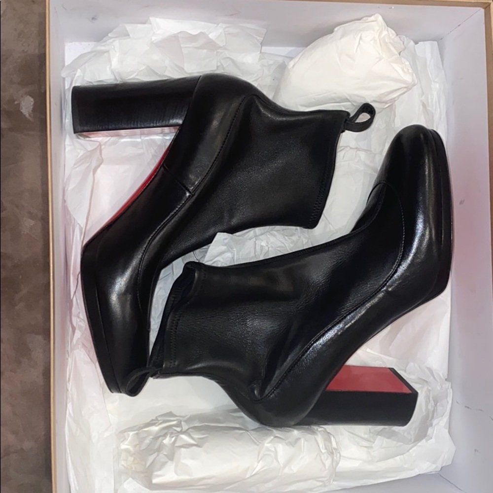 New Black womens christian louboutin ankle boots
